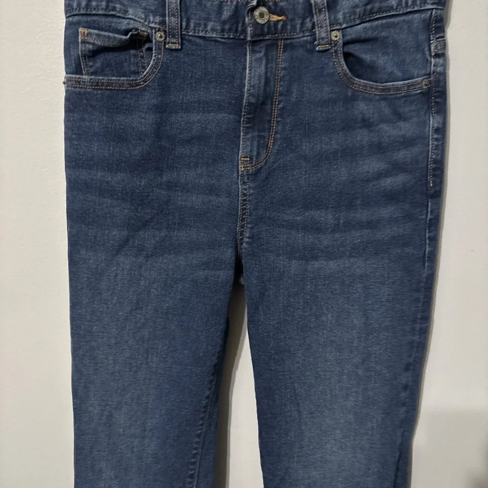 Old Navy Straight Jeans Built-in Flex boys size 18 11 Inch Rise Dark Wash Blue